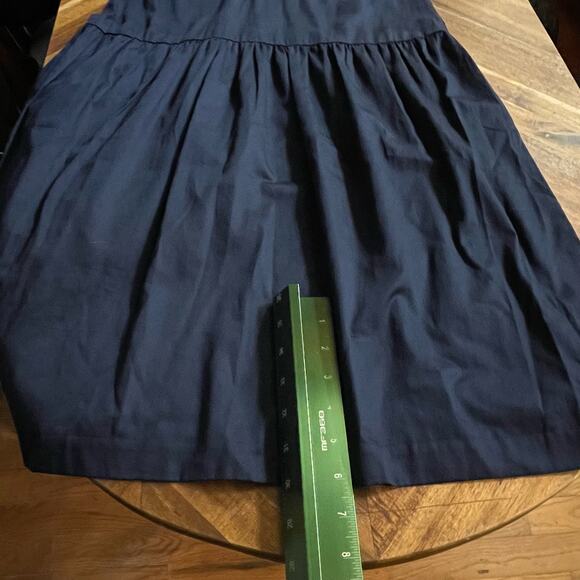 J Mclaughlin Dara Dress Sz S Midi Navy V Neck Ruffle Hem 3/4 Sleeve NEW Classy - Picture 10 of 11